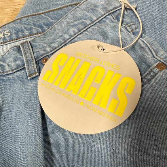 Mother NWT Snacks the Pleated Fun Dip Puddle Jeans Size 29 Button Fly Relaxed - Picture 6 of 11